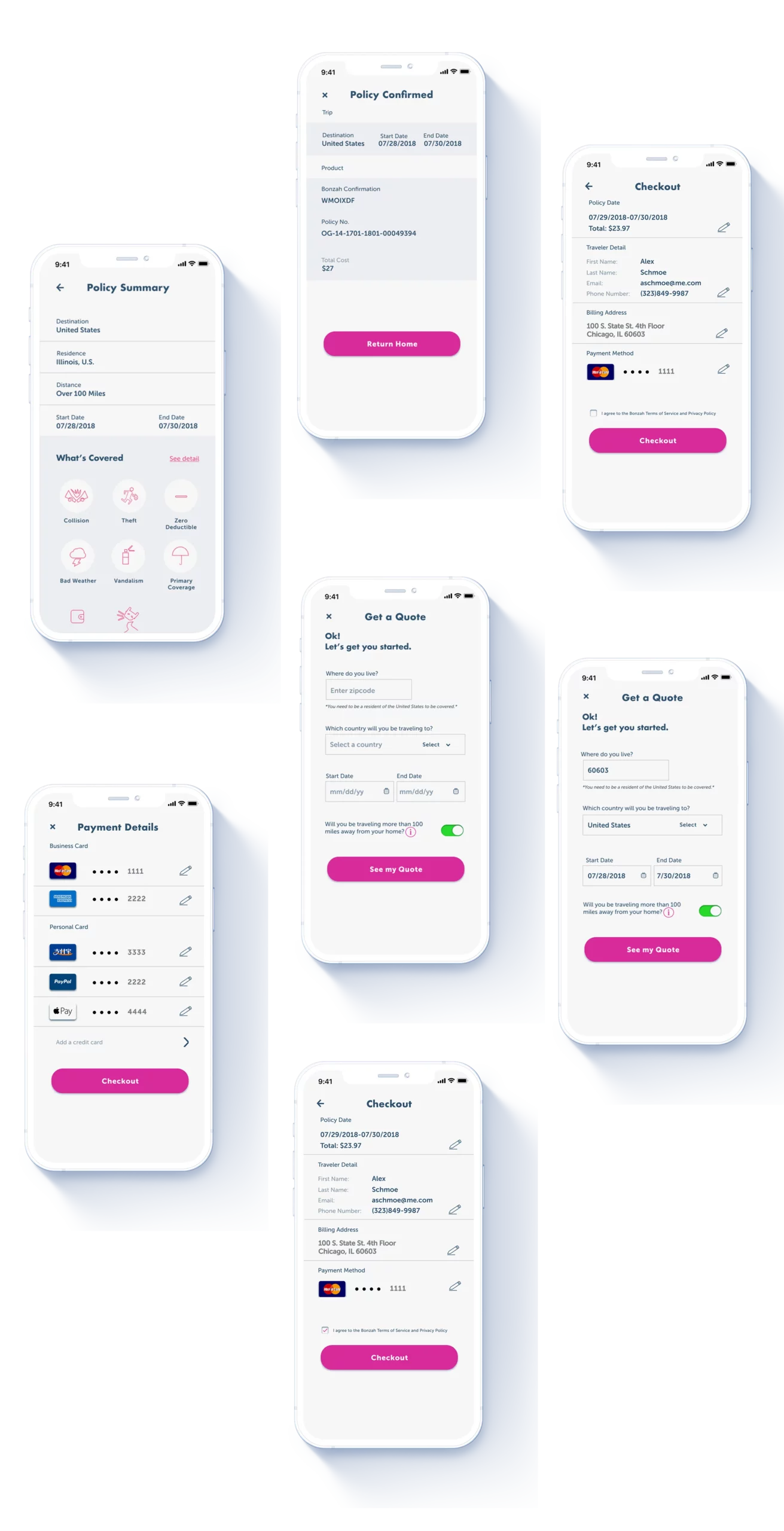 bonzah wireframes